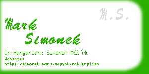 mark simonek business card